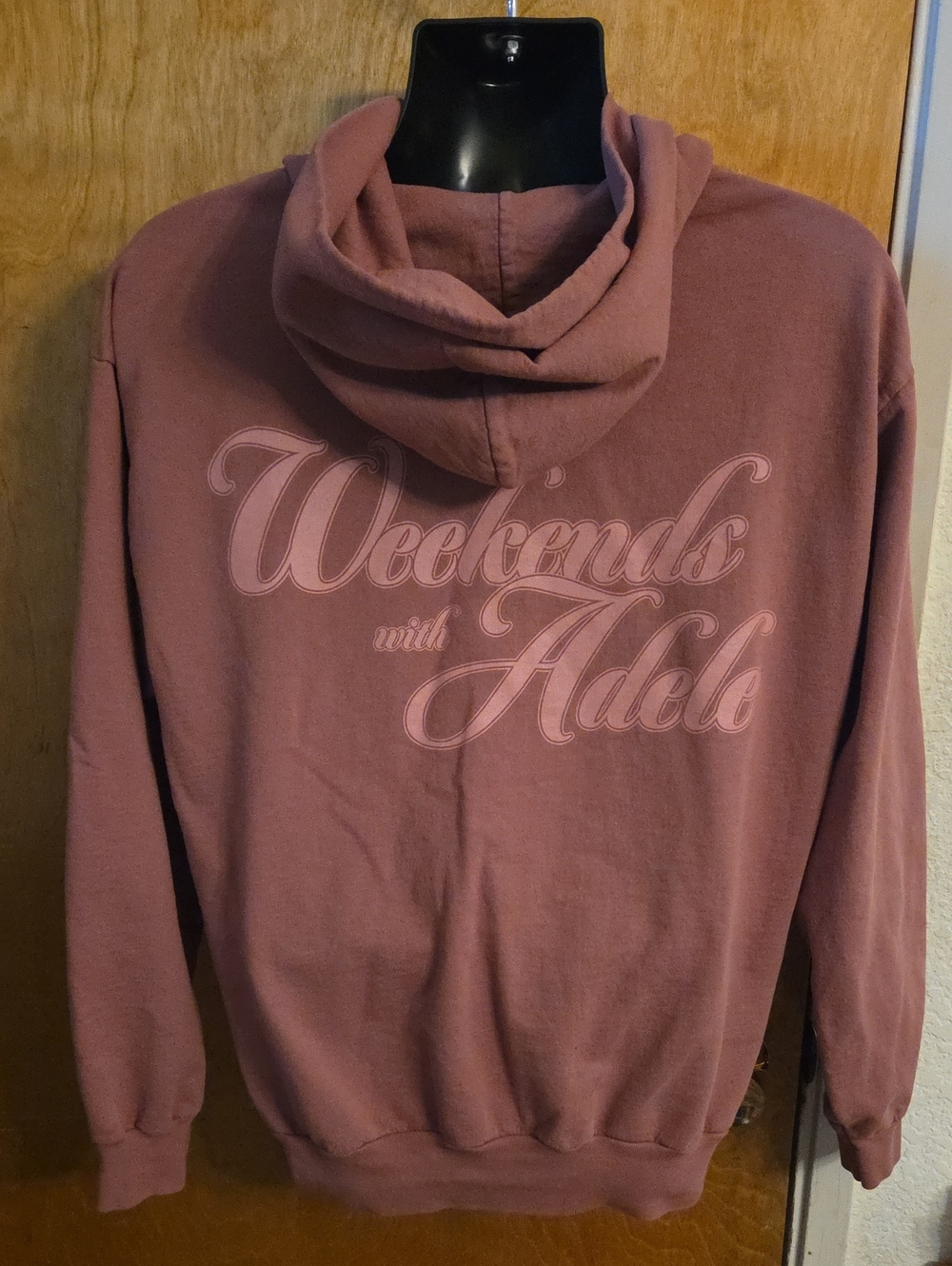 Las Vegas Weekends With Adele To Be Loved Mauve Hoodie Sweatshirt Size Large